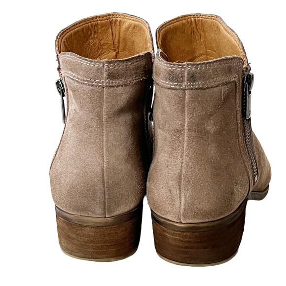 Lucky Brand LK Breah Suede Heeled Ankle Booties Taupe Women's Sz 10M/40 EUC! - Picture 6 of 11